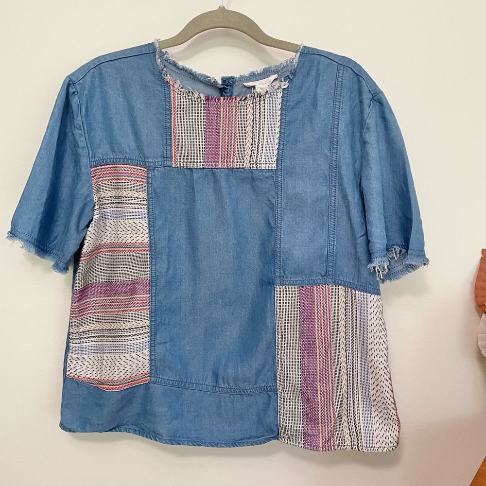 Caslon Patchwork Denim Tee
